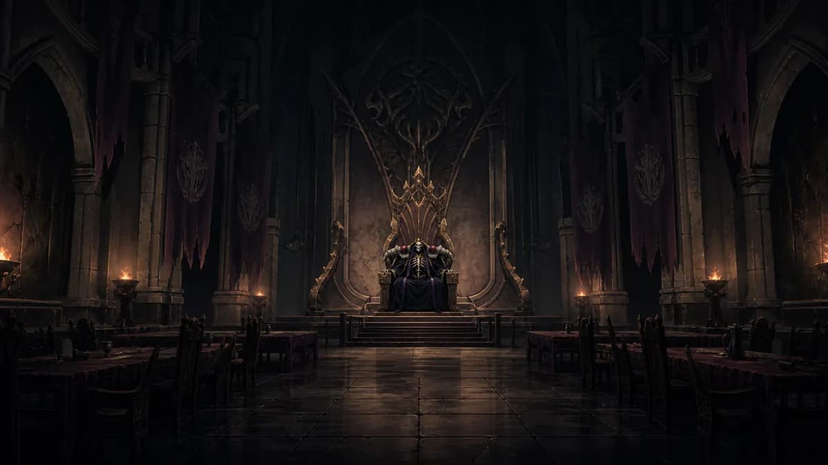 A lone player in a guild hall as the servers go dark and the interface stops responding.