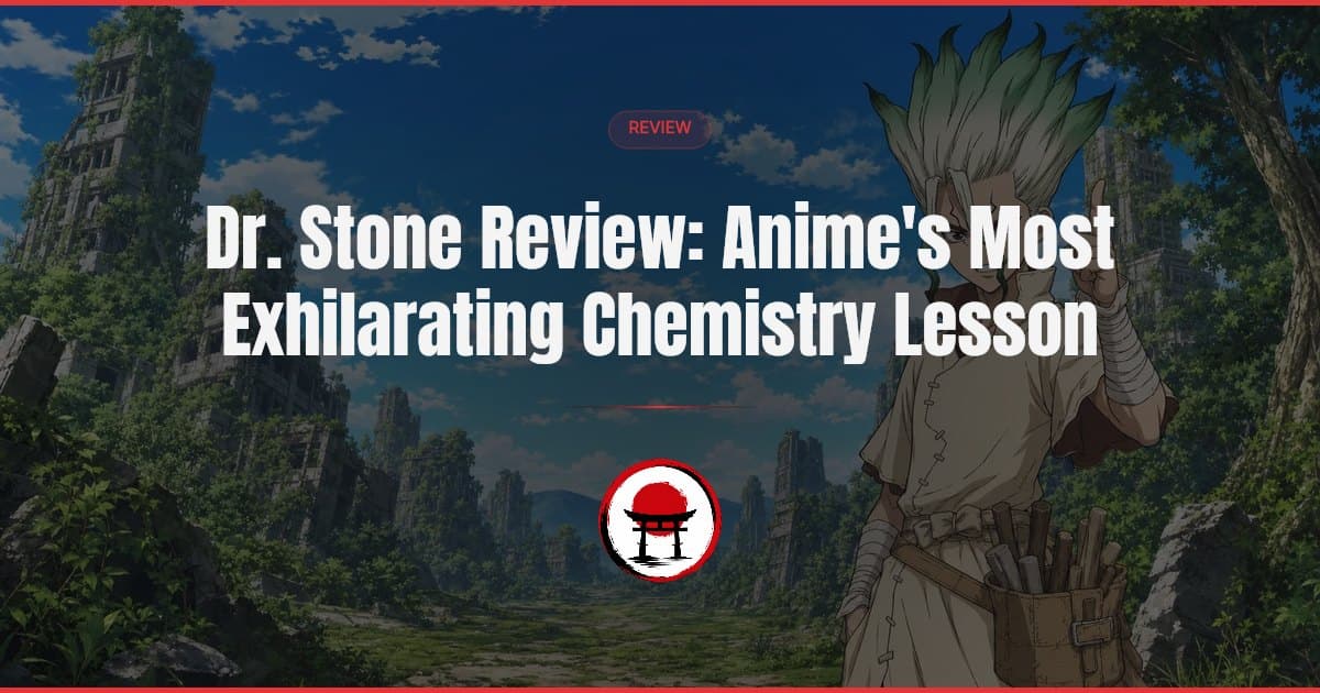 TMS adapts Riichiro Inagaki and Boichi's manga into a rousing, genuinely educational shonen whose hero relies on applied chemistry. Its science sometimes bends under the simplifications the genre demands, but the excitement holds.