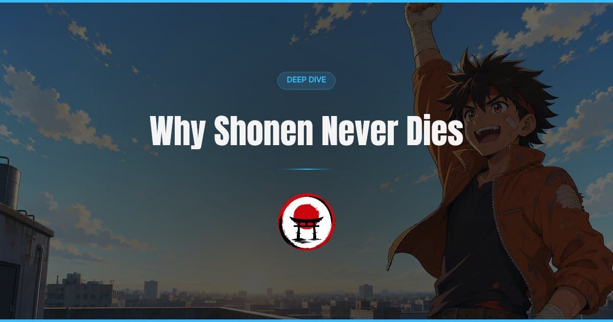 Shonen isn't a genre with a finite supply of ideas — it's a demographic contract bolted to a production system that punishes coasting, and that's why every obituary written for it keeps getting embarrassed.
